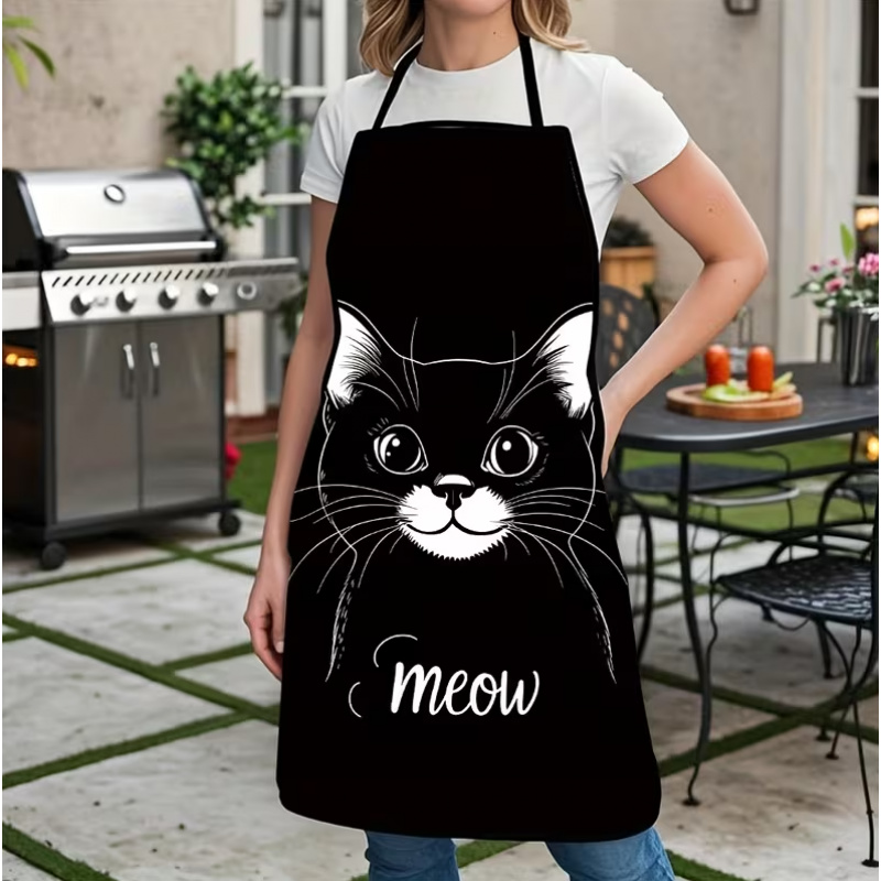 Cute Black Cat Print Apron, 1- - Home Cooking For Cats 评论和价格