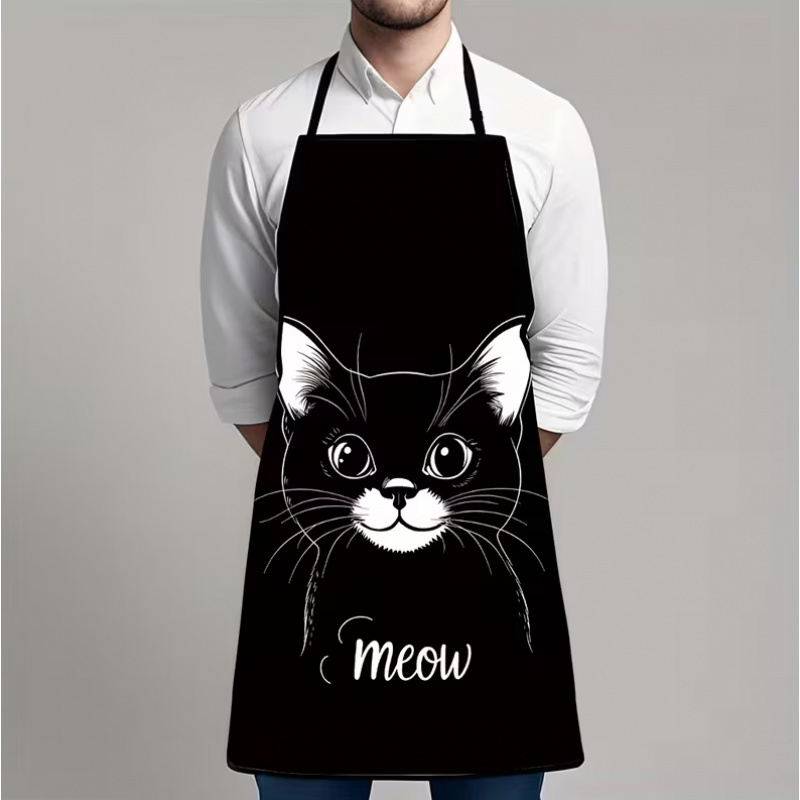 Cute Black Cat Print Apron, 1- - Home Cooking For Cats 评论和价格