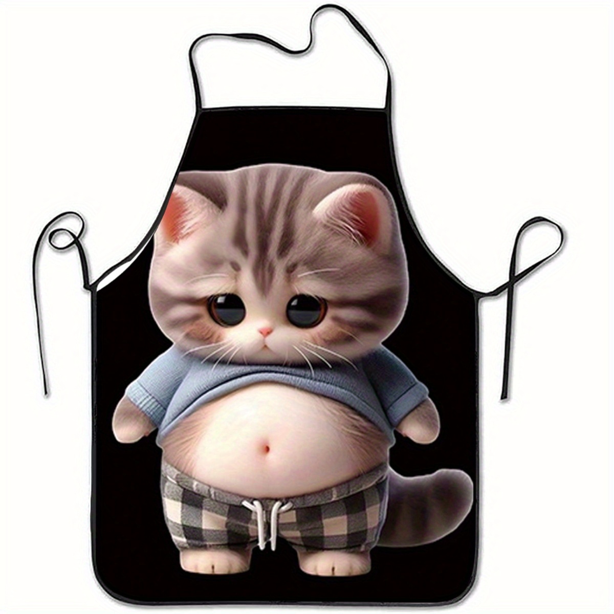 Cute Cartoon Cat Print Apron,  - Home Cooking For Cats 评论和价格