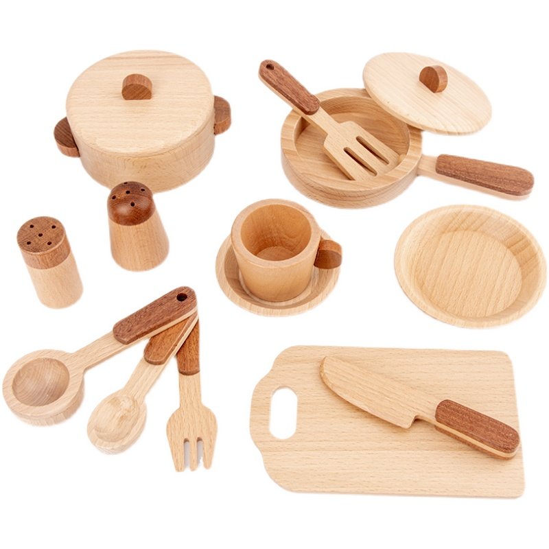Maoduo Toys Beech Wooden Kids  - Home Cooking Utensil Set 评论和价格