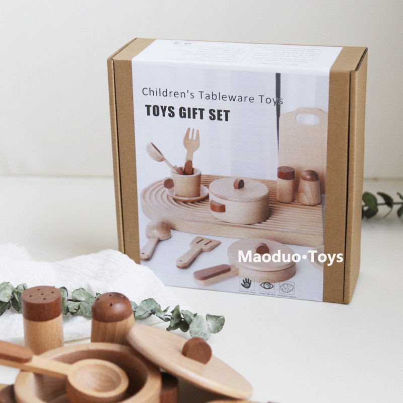 Maoduo Toys Beech Wooden Kids  - Home Cooking Utensil Set 评论和价格
