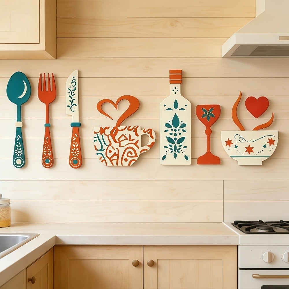 Vintage Wood Floral Kitchen Ut - Home Cooking Utensil Set 评论和价格